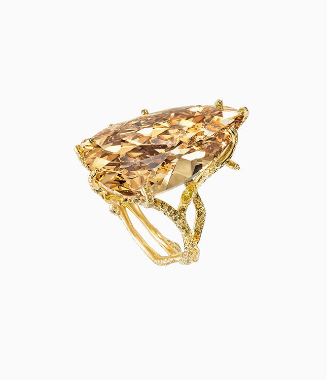 Коллекция украшений Cindy Chao веточки из желтого золота украшенные бриллиантами