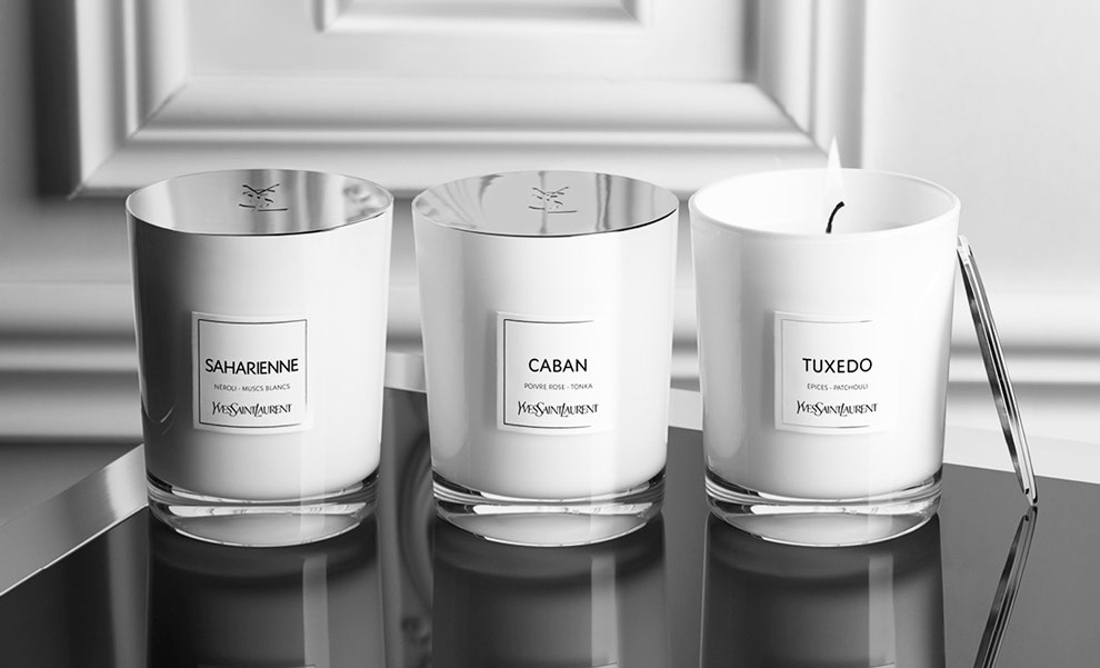 Нишевые свечи для дома Yves Saint Laurent на основе ароматов Tuxedo Caban Saharienne