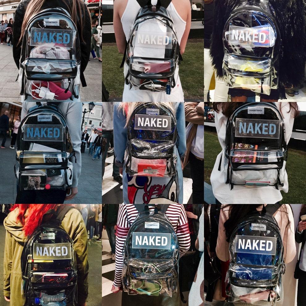 Фото новой коллекции рюкзаков «Голые» от Korobeynikov