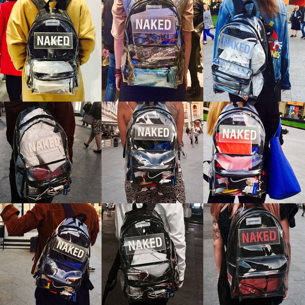 Фото новой коллекции рюкзаков «Голые» от Korobeynikov