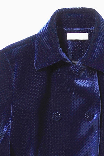 Тренч Stefanel из синего бархата стильная вещь из осенней коллекции бренда