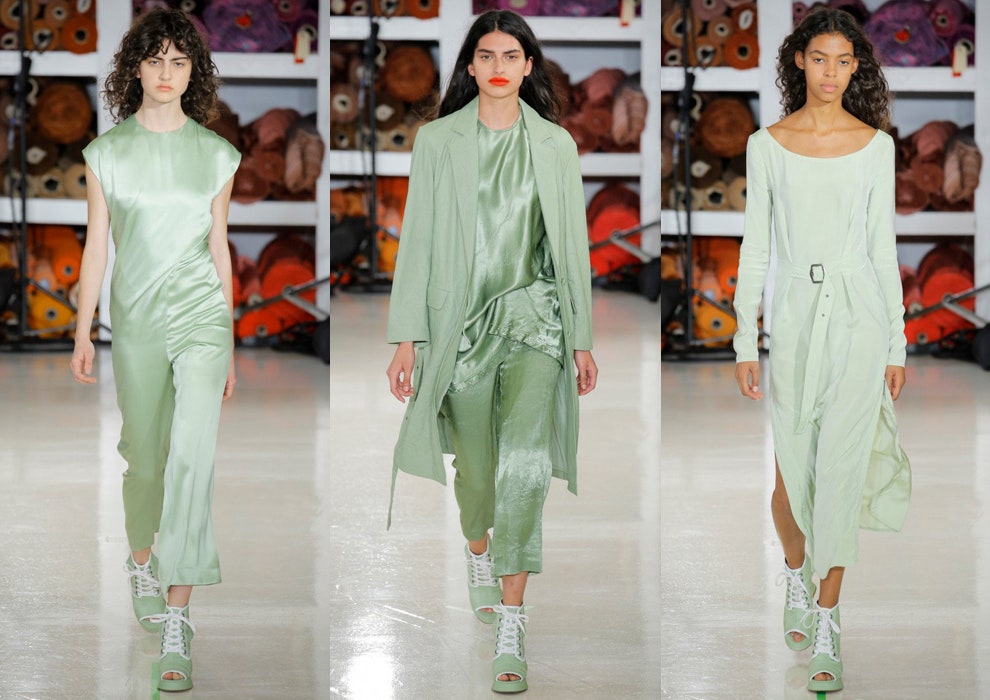 Неделя моды в Нью Йорке 2017 зеленый — самый модный цвет веснылета 2018. Фото