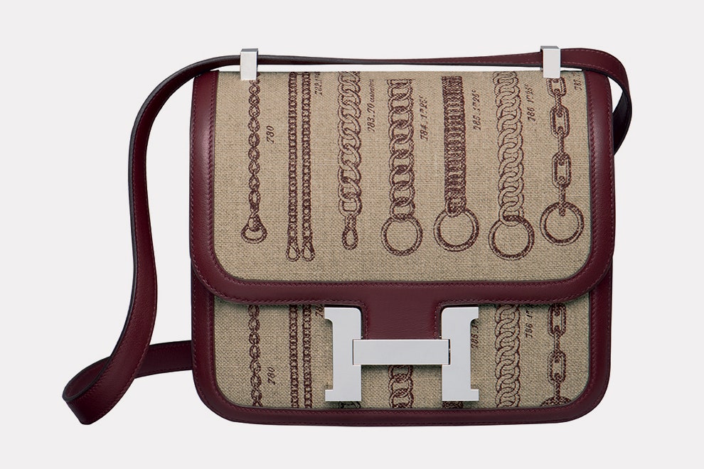 Hermès выпустил серию сумок Constance Kelly и Birkin в текстиле с изображением цепей