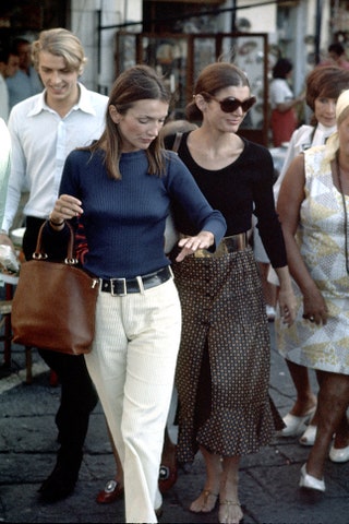 Джеки Онассис с семьей на Капри 1970.