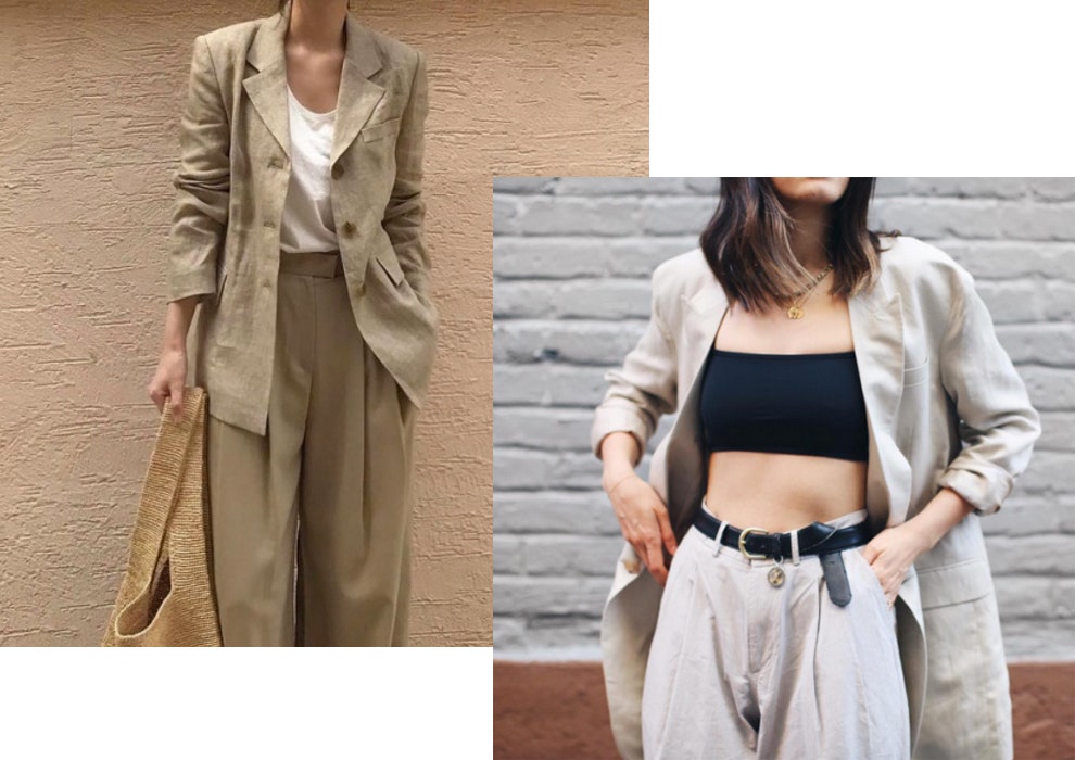Как носить льняной пиджак летом модные женские образы на фото