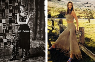 Рекламная кампания  Dolce  Gabbana 1993 год рекламная кампания Prada 1993 год.