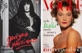 Рекламная кампания  Guess 1997 год первая обложка Vogue Испания июль 1988.