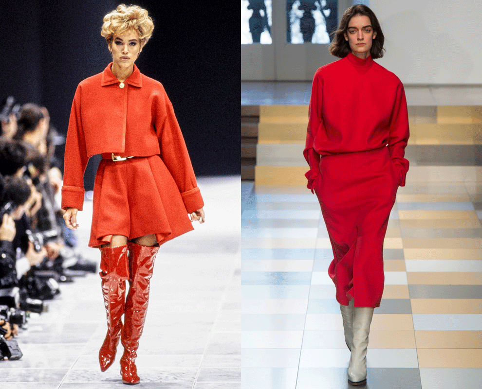 Модная тенденция осени 2017  красный цвет в сочетании с красным