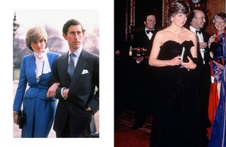 Диана Спенсер и принц Чарльз в феврале 1981 года на официальном объявлении о помолвке первый официальный выход  Дианы...