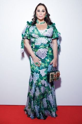 Алла Вербер в платье и с сумкой Dolce  Gabbana и украшениях Pasquale Bruni.