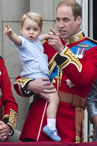 Принц Джордж и принц Уильям на Trooping The Colour 2015.