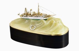 Корабль Varuna из золота серебра и дерева с яшмой 1907.