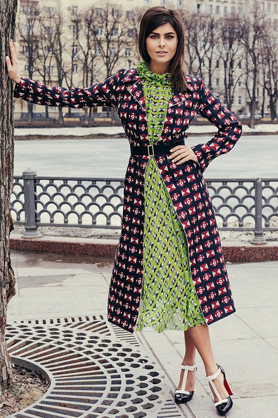 Пальто Gourji с чем носить модную вещь с геометрическими принтами | Vogue