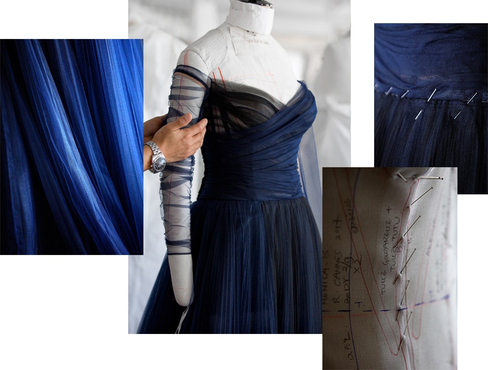 Как в ателье Dior создавалось платье Моники Беллуччи для Каннского кинофестиваля 2017 | Vogue