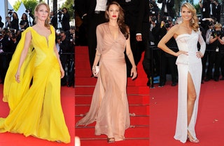 Versace на Уме Турман в 2014м Анджелине Джоли в 2014м Хайди Клум в 2013м.