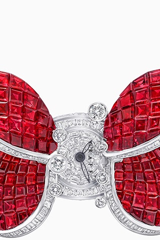 Часы с секретом Graff Princess Butterfly ювелирная бабочка из сапфиров рубинов и бриллиантов | Vogue