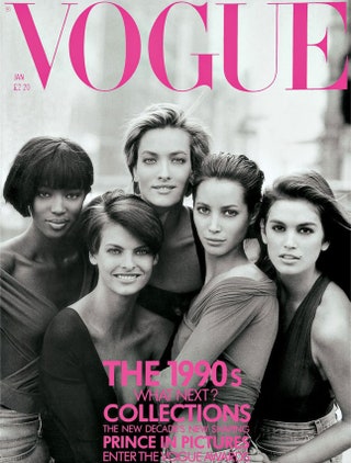 Vogue UK январь 1990 фотограф Питер Линдберг.