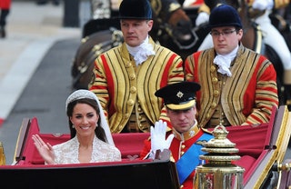 Свадебная церемония Кейт Миддлтон и принца Уильяма 29 апреля 2011 года.