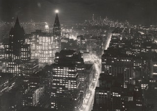 «Вид на южновосточную часть города с Эмпайрстейтбилдинга» 1946.