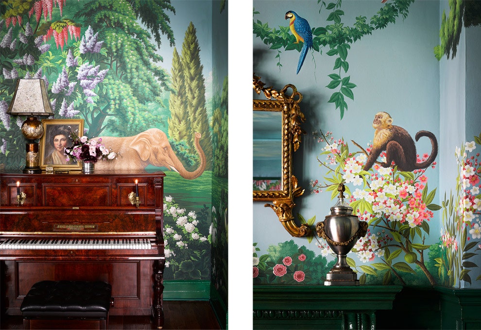 Обои de Gournay с экзотическими животными в стиле европейских панорамных обоев XIX века | Vogue