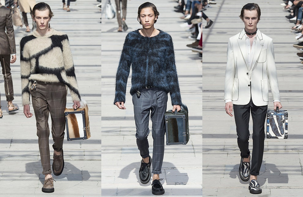 Меховая дорожная сумка Louis Vuitton вариант кейса для багажа из мужской линии | Vogue