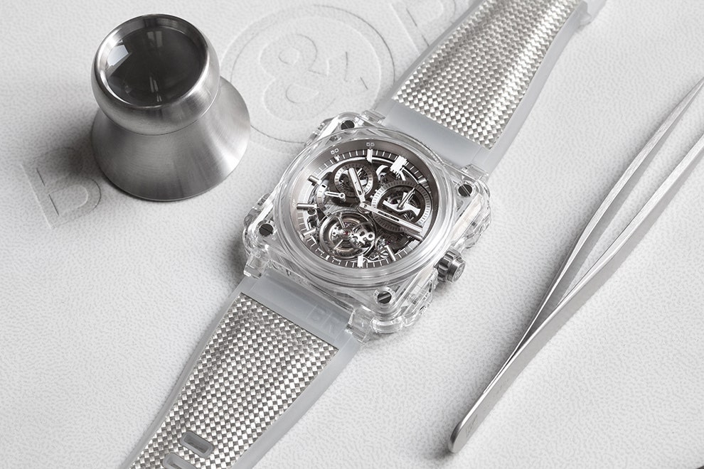 Часы Bell  Ross BRX1 Chronograph Tourbillon Sapphire из кристалла корунда с турбийоном | Vogue