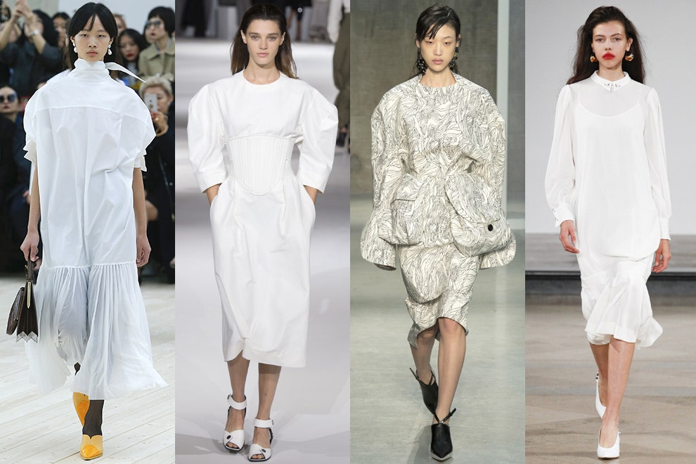 Белые платья для офиса модные модели из коллекций весналето 2017 | Vogue