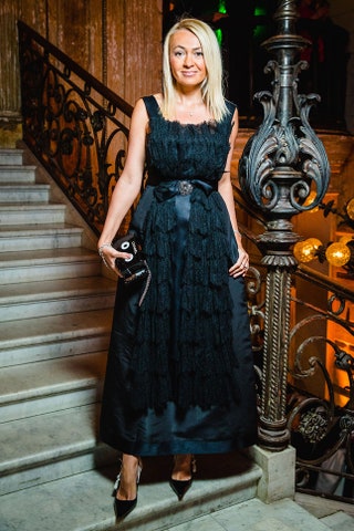 Яна Рудковская на вечеринке Longchamp в Cristal Room Baccarat.