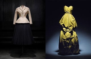 Жакет «Бар» Christian Dior Haute Couture весналето 1947. Платье Climène Christian Dior Haute Couture осеньзима 1959.