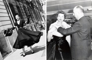 Платье Diorama Christian Dior Haute Couture осеньзима 1947. Кристиан Диор с моделью 1950.