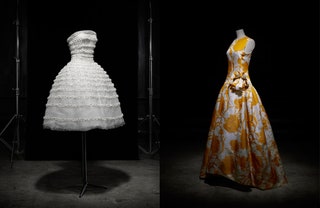 Платье Faveur Christian Dior Haute Couture весналето 1958. Платье Prado Christian Dior 1962.