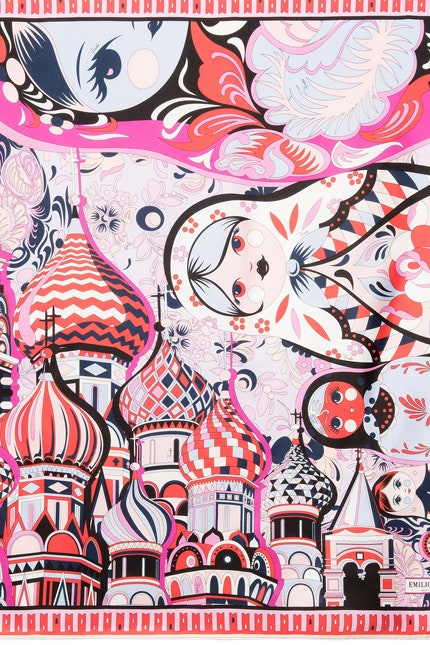Коллекция Emilio Pucci посвященная Москве вещи с матрешками и храмом Василия Блаженного | Vogue