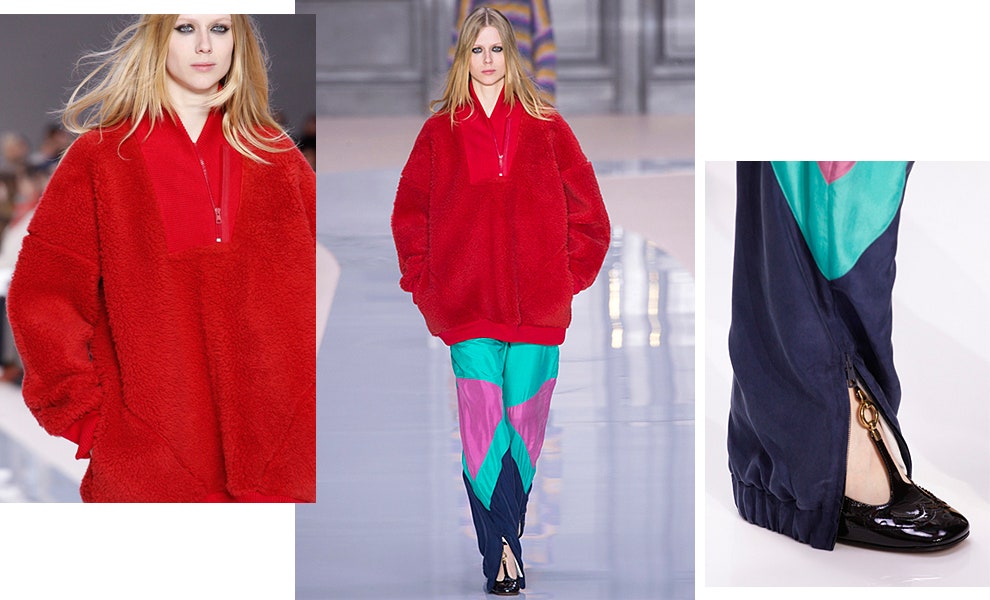 Красный флисовый свитшот Chlo из коллекции Клэр Уэйт Келлер и альтернативные варианты | Vogue