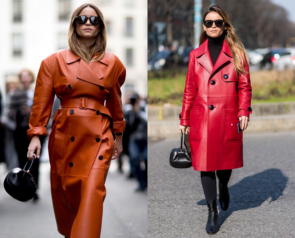 Мирослава Дума в кожаных плащах с чем носить и где купить модные модели | Vogue