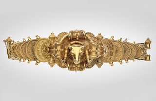 Золотой браслет в этрусском стиле. Ernesto Pierret 1860.
