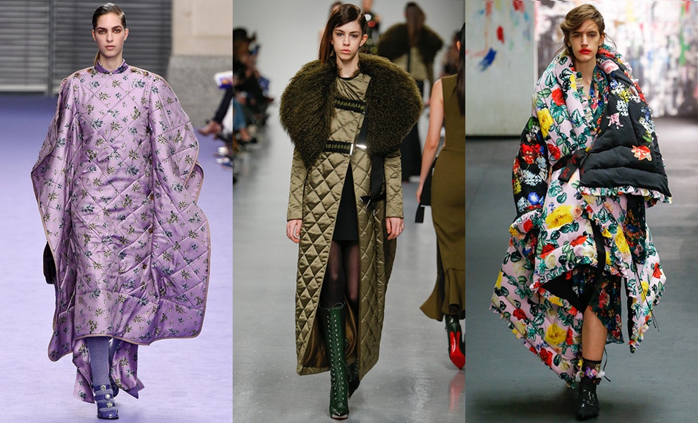 Стеганые вещи из модных коллекций осеньзима 2017 одеялакейпы пальто платья пуховики | Vogue