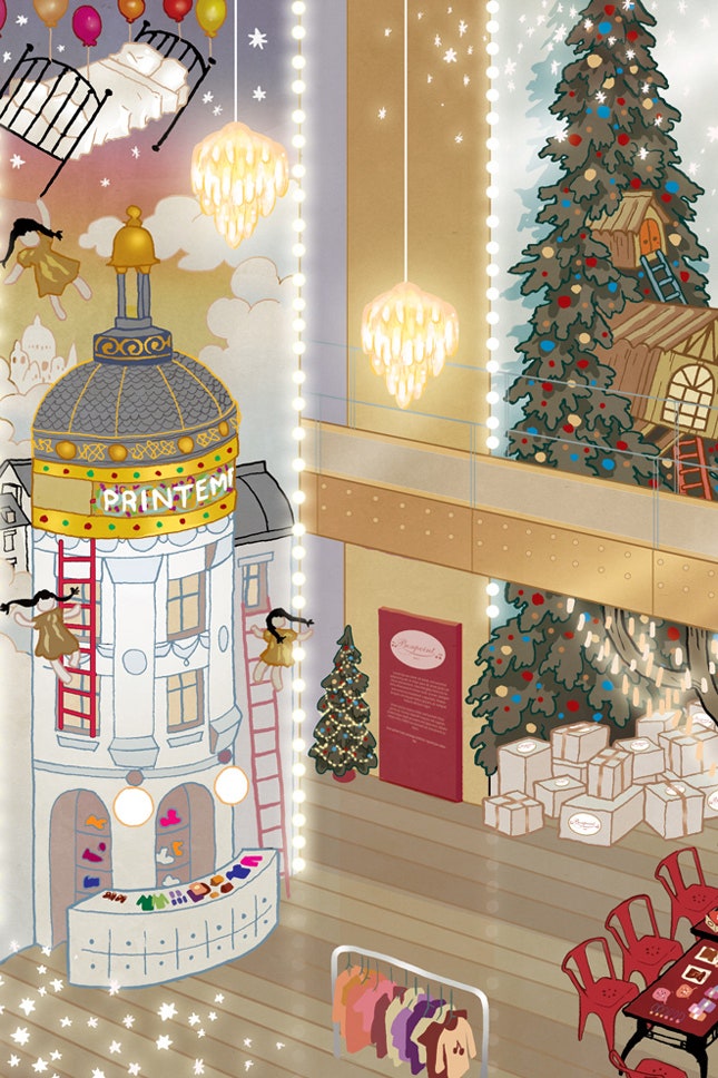 Bonpoint оформит витрины Printemps к Рождеству сказочные декорации для парижского универмага | Vogue