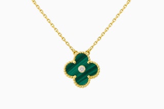 Желтое золото малахит и бриллиант — кулон Van Cleef  Arpels — Столешников переулок дом 9.