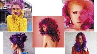 Цветные волосы бьютитренд зимы на фото Лии и Одетты Павловых и модных блогеров | Vogue