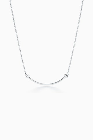 Колье Tiffany T Smile из белого золота.