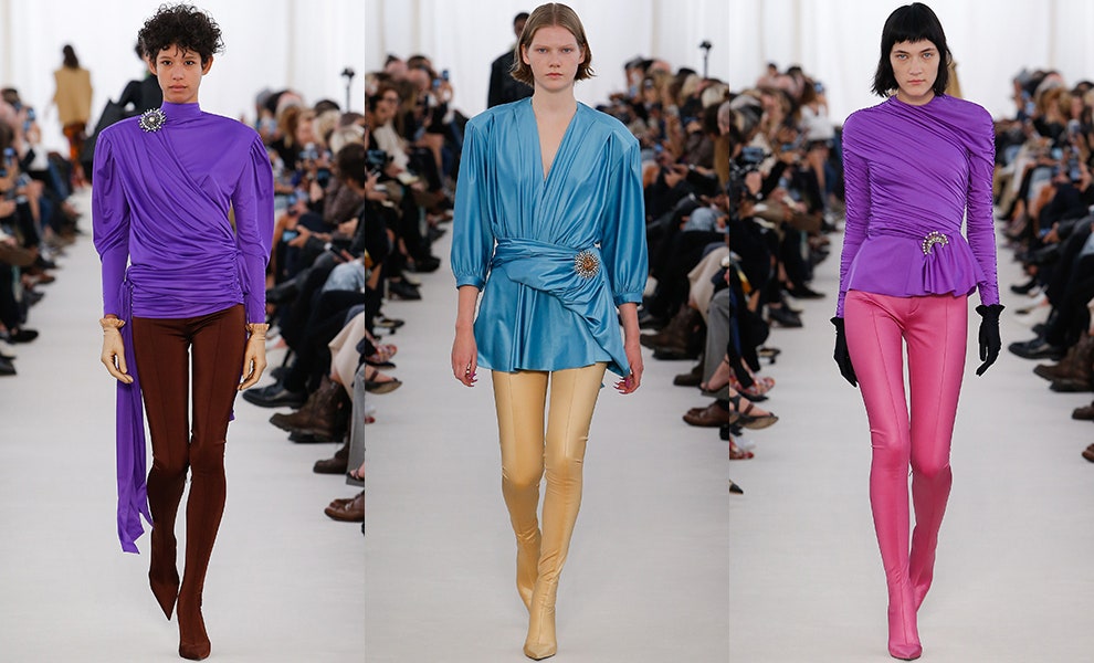 Яркие блузки в духе 80х модели Gareth Pugh Nina Ricci Ronald van der Kemp Balenciaga | Vogue