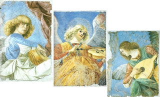 Мелоццо да Форли фрагменты фрески снятой со стены «Ангел играющий на лютне» 1480.