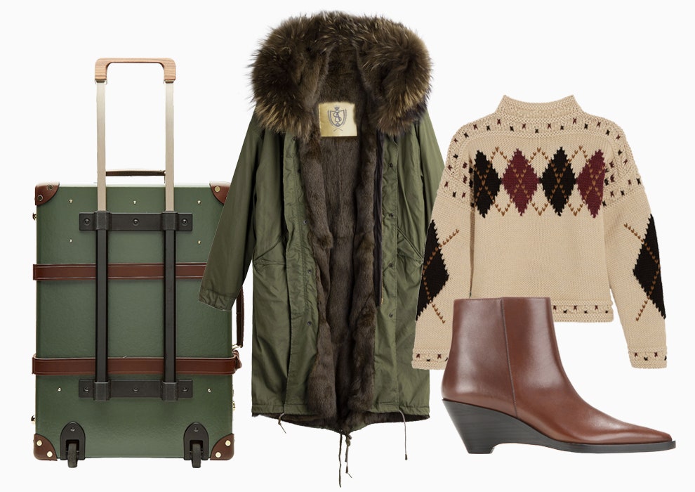 Модные зимние образы для путешественниц с чемоданами Gucci GlobeTrotter Tumi | Vogue
