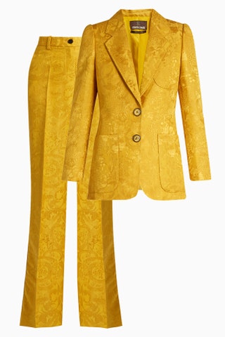 Roberto Cavalli брюки 87680 рублей и пиджак 159140 рублей matchesfashion.com.