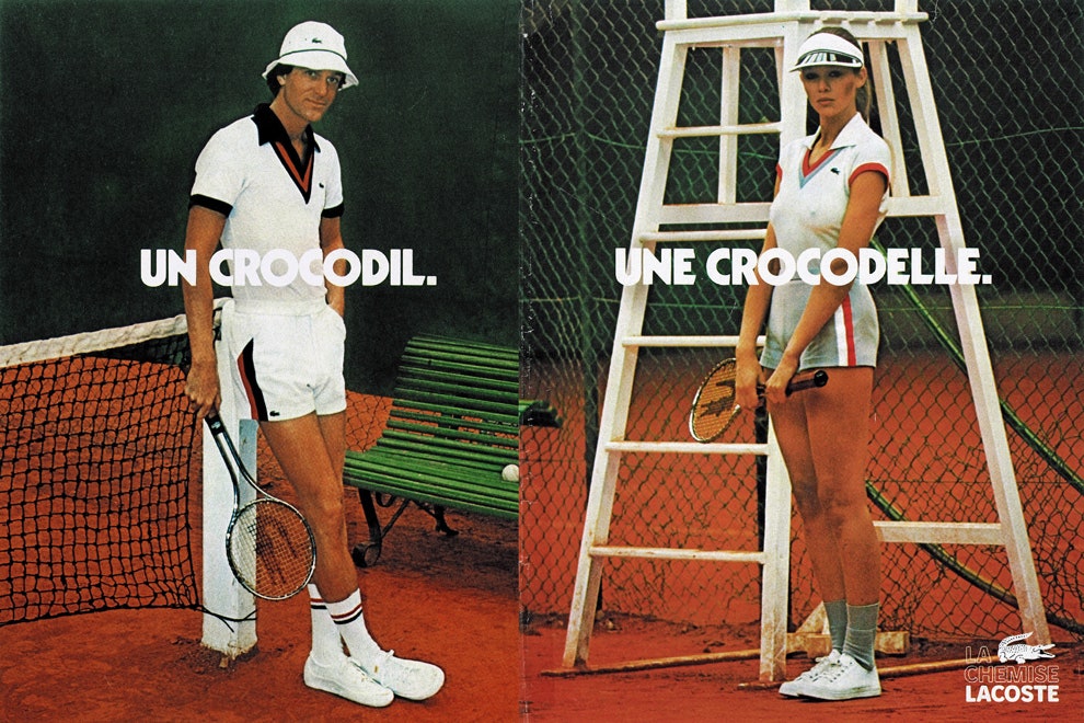 Lacoste коллекция свитеров для нее и для него с надписями «Une Crocodelle» и «Un Crocodile» | Vogue