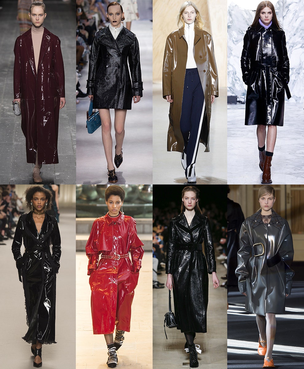 Модные вещи из винила как и с чем носить пальто юбки платья куртки и брюки | Vogue