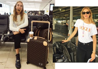 Ботинки и черная сумка Balenciaga дорожная сумка и чемодан Louis Vuitton.