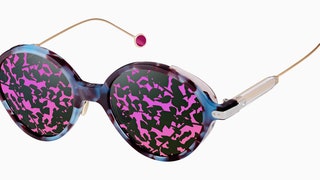 Очки DiorUmbrage с круглой оправой и стеклами с графическим растительным узором | Vogue