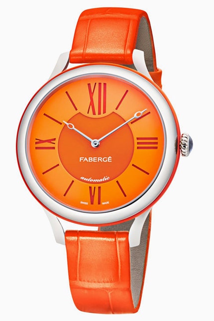 Часы Faberg из коллекции Flirt с яркими кожаным ремешком и эмалевым циферблатом | Vogue