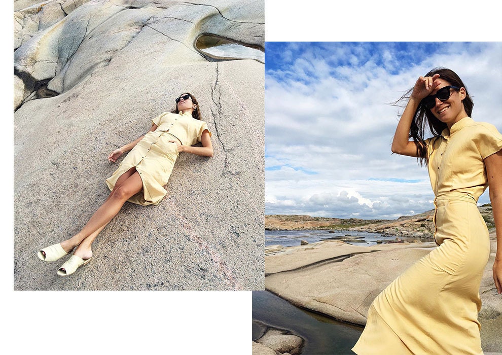 Фото Галы Гонсалес отдых блогера на острове Даннхольмен в западной Швеции | Vogue